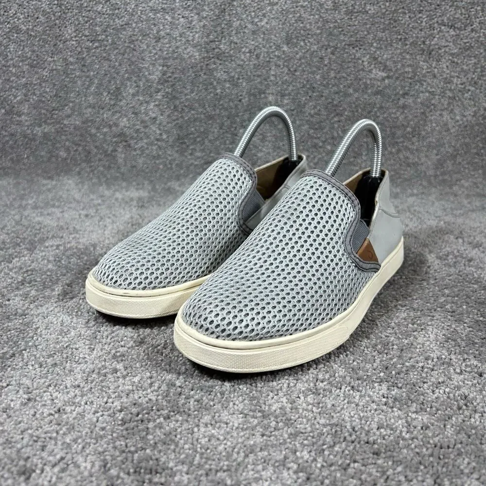 Olukai Pehuea 20271-PG26 Women’s Size 7.5 Gray Slip On Flats Comfort Shoes Used